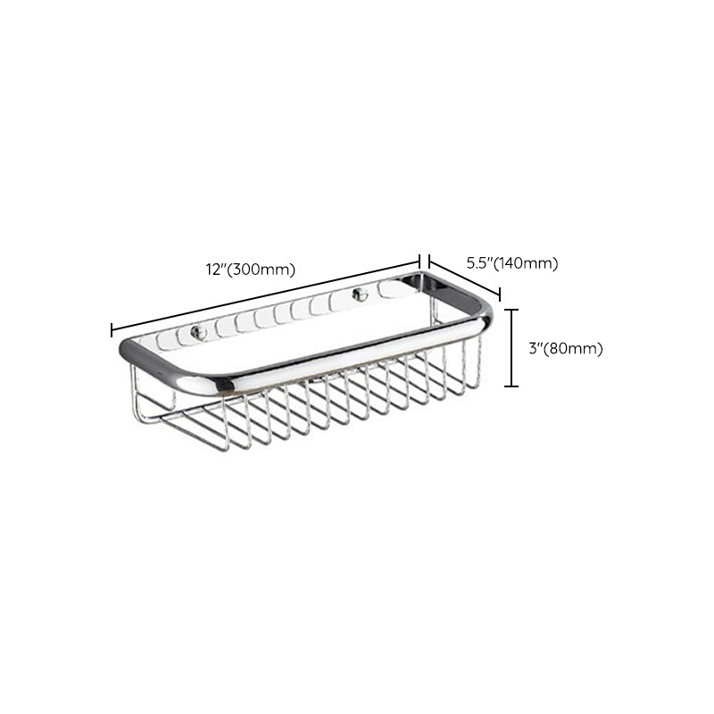 Polished Chrome Modern Bathroom Accessory Set Silver Towel Bar/Bath Shelf Clearhalo 'Bathroom Hardware Sets' 'Bathroom Hardware' 'Bathroom Remodel & Bathroom Fixtures' 'bathroom_hardware_sets' 'Home Improvement' 'home_improvement' 'home_improvement_bathroom_hardware_sets' 6498449