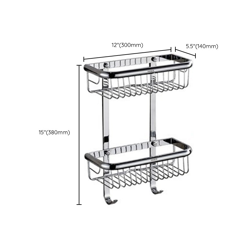 Polished Chrome Modern Bathroom Accessory Set Silver Towel Bar/Bath Shelf Clearhalo 'Bathroom Hardware Sets' 'Bathroom Hardware' 'Bathroom Remodel & Bathroom Fixtures' 'bathroom_hardware_sets' 'Home Improvement' 'home_improvement' 'home_improvement_bathroom_hardware_sets' 6498451