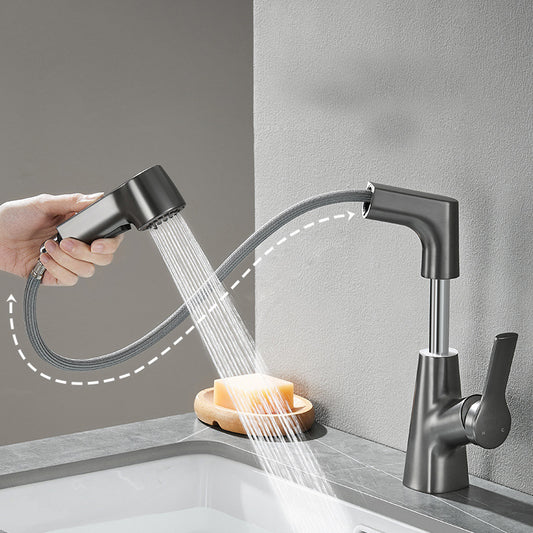 Modern Solid Color Faucet Metal Centerset Lavatory Faucet for Bathroom Clearhalo 'Bathroom Remodel & Bathroom Fixtures' 'Bathroom Sink Faucets' 'Bathroom Sinks & Faucet Components' 'bathroom_sink_faucets' 'Home Improvement' 'home_improvement' 'home_improvement_bathroom_sink_faucets' 6502415