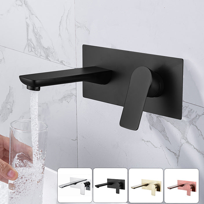 Contemporary Faucet Wall Mounted Single Lever Handle Vessel Sink Faucet Clearhalo 'Bathroom Remodel & Bathroom Fixtures' 'Bathroom Sink Faucets' 'Bathroom Sinks & Faucet Components' 'bathroom_sink_faucets' 'Home Improvement' 'home_improvement' 'home_improvement_bathroom_sink_faucets' 6502433