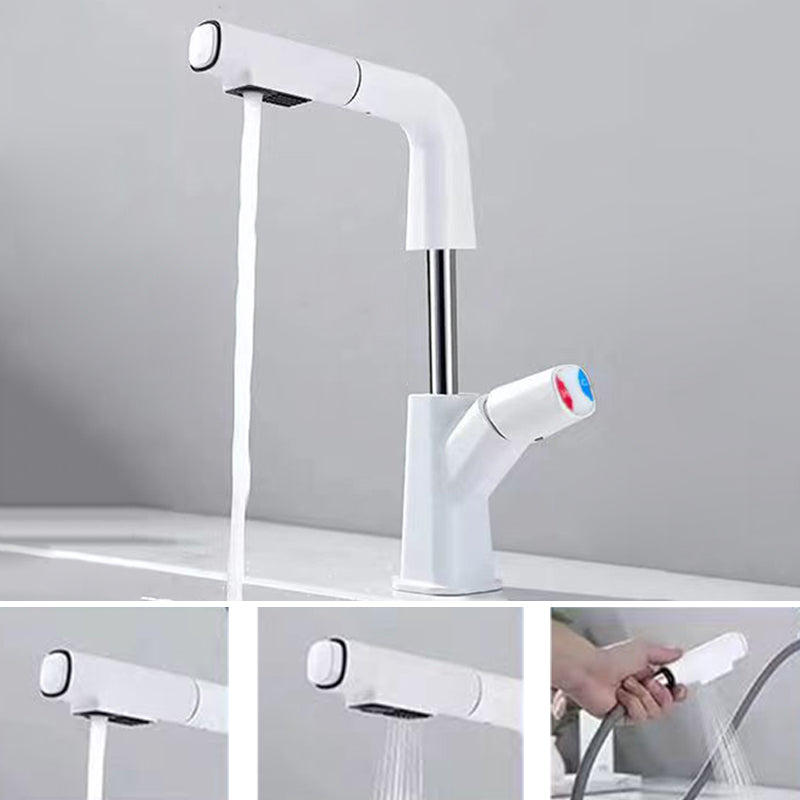 Rotatable Modern Sink Faucet Knob Handle Faucet for Bathroom Blanco Clearhalo 'bathroom_sink_faucets' 'Conjunta de Baño y Conjunta de Grifo' 'Coronamiento de Baño y Dispositivo de Baño' 'Grifo del lavabo del baño' 'Hogar' 'home_improvement' 'home_improvement_bathroom_sink_faucets' 'Mejoras para el hogar' 6502451