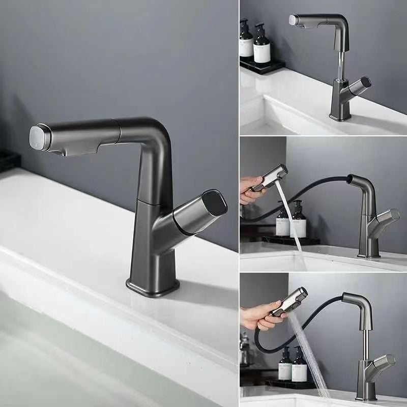 Rotatable Modern Sink Faucet Knob Handle Faucet for Bathroom Clearhalo 'bathroom_sink_faucets' 'Conjunta de Baño y Conjunta de Grifo' 'Coronamiento de Baño y Dispositivo de Baño' 'Grifo del lavabo del baño' 'Hogar' 'home_improvement' 'home_improvement_bathroom_sink_faucets' 'Mejoras para el hogar' 6502457