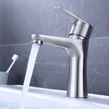 Modern Lavatory Faucet Solid Color Centerset Low Arc Faucet for Bathroom Clearhalo 'Bathroom Remodel & Bathroom Fixtures' 'Bathroom Sink Faucets' 'Bathroom Sinks & Faucet Components' 'bathroom_sink_faucets' 'Home Improvement' 'home_improvement' 'home_improvement_bathroom_sink_faucets' 6502475