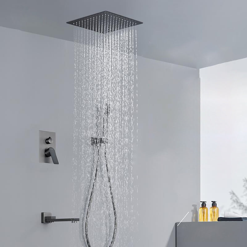 Modern Shower Trim Brass Handheld Shower Head Ceiling Mounted Shower System 8" Ceiling Top Spray 3 Clearhalo 'Bathroom Remodel & Bathroom Fixtures' 'Home Improvement' 'home_improvement' 'home_improvement_shower_faucets' 'Shower Faucets & Systems' 'shower_faucets' 'Showers & Bathtubs Plumbing' 'Showers & Bathtubs' 6502649