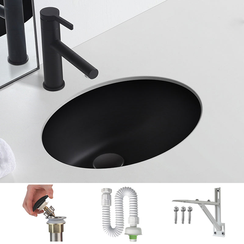 Black Undermount Vanity Sink Modern Porcelain Undermount Vanity Sink 15"L x 12"W x 6"H Sink Clearhalo 'Bathroom Remodel & Bathroom Fixtures' 'Bathroom Sinks & Faucet Components' 'Bathroom Sinks' 'bathroom_sink' 'Home Improvement' 'home_improvement' 'home_improvement_bathroom_sink' 6502796