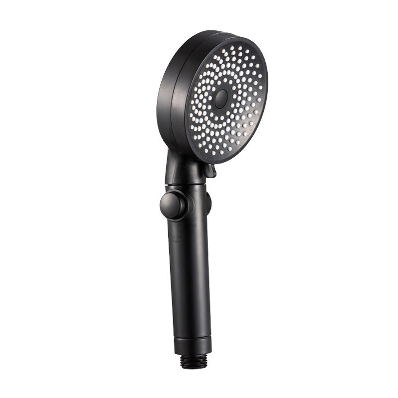 Contemporary Round Shower Head Combo Handheld Shower Head 9.8 Inch H Spray Head Black Hand Shower Clearhalo 'Bathroom Remodel & Bathroom Fixtures' 'Home Improvement' 'home_improvement' 'home_improvement_shower_heads' 'Shower Heads' 'shower_heads' 'Showers & Bathtubs Plumbing' 'Showers & Bathtubs' 6502967