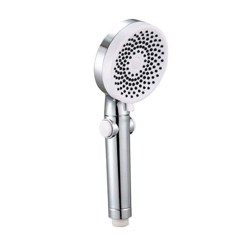 Contemporary Round Shower Head Combo Handheld Shower Head 9.8 Inch H Spray Head White Hand Shower Clearhalo 'Bathroom Remodel & Bathroom Fixtures' 'Home Improvement' 'home_improvement' 'home_improvement_shower_heads' 'Shower Heads' 'shower_heads' 'Showers & Bathtubs Plumbing' 'Showers & Bathtubs' 6502971