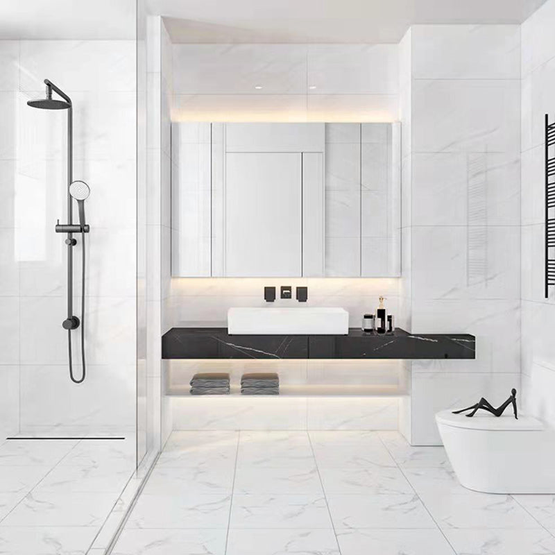 Bathroom Floor Wall Tile Marble Print Rectangle Indoor Wall Tile Clearhalo 'Floor Tiles & Wall Tiles' 'floor_tiles_wall_tiles' 'Flooring 'Home Improvement' 'home_improvement' 'home_improvement_floor_tiles_wall_tiles' Walls and Ceiling' 6503282