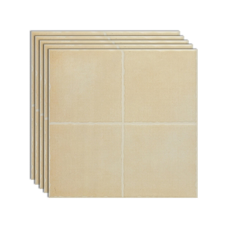 Square Ceramic Matte Straight Edge Singular Tile Vintage Bathroom Floor Yellow Clearhalo 'Floor Tiles & Wall Tiles' 'floor_tiles_wall_tiles' 'Flooring 'Home Improvement' 'home_improvement' 'home_improvement_floor_tiles_wall_tiles' Walls and Ceiling' 6503321