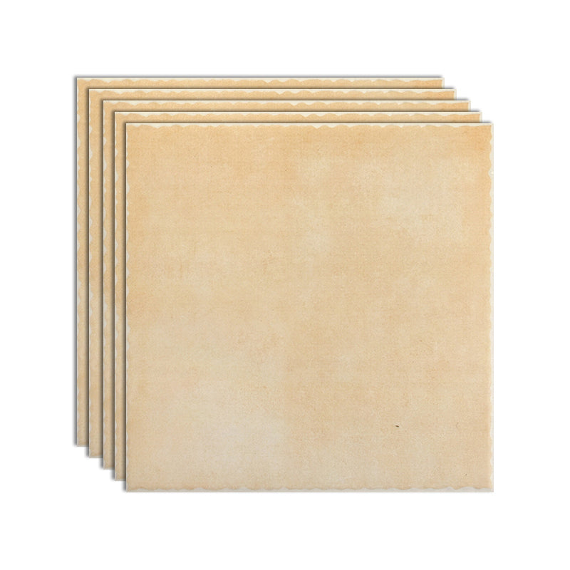 Square Ceramic Matte Straight Edge Singular Tile Vintage Bathroom Floor Light Yellow Clearhalo 'Floor Tiles & Wall Tiles' 'floor_tiles_wall_tiles' 'Flooring 'Home Improvement' 'home_improvement' 'home_improvement_floor_tiles_wall_tiles' Walls and Ceiling' 6503325