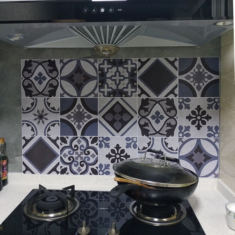 Kitchen Wall Tile Peel and Stick Floral Print Stick Wallpaper Blue Clearhalo 'Flooring 'Home Improvement' 'home_improvement' 'home_improvement_peel_stick_blacksplash' 'Peel & Stick Backsplash Tile' 'peel_stick_blacksplash' 'Walls & Ceilings' Walls and Ceiling' 6503458