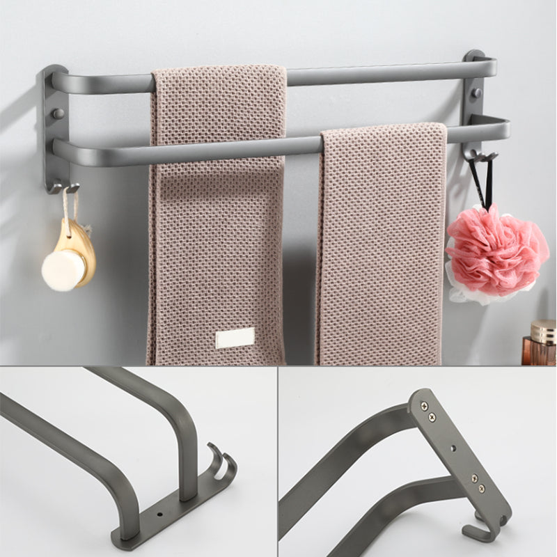 Modern Bathroom Hardware Set Towel Bar Grey Bath Shelf Bathroom Set Clearhalo 'Bathroom Hardware Sets' 'Bathroom Hardware' 'Bathroom Remodel & Bathroom Fixtures' 'bathroom_hardware_sets' 'Home Improvement' 'home_improvement' 'home_improvement_bathroom_hardware_sets' 6506548