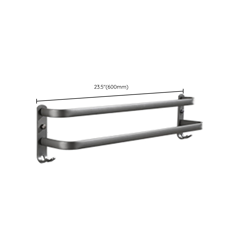 Modern Bathroom Hardware Set Towel Bar Grey Bath Shelf Bathroom Set Clearhalo 'Bathroom Hardware Sets' 'Bathroom Hardware' 'Bathroom Remodel & Bathroom Fixtures' 'bathroom_hardware_sets' 'Home Improvement' 'home_improvement' 'home_improvement_bathroom_hardware_sets' 6506579