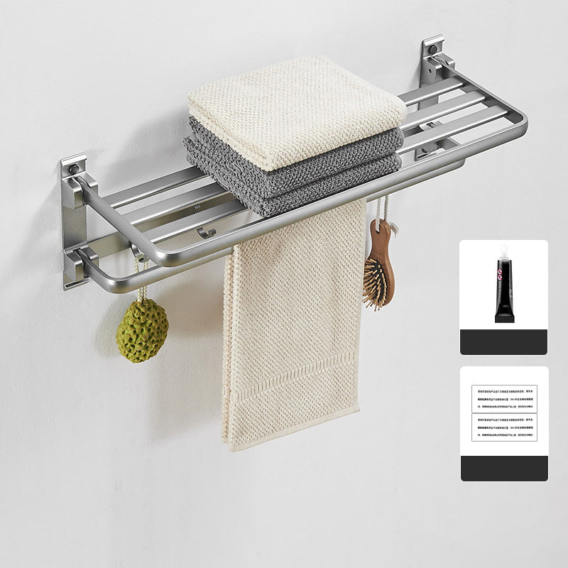 Modern Bathroom Set Paper Holder 5 - Piece Bathroom Hardware Set Grey Towel Rack Clearhalo 'Bathroom Hardware Sets' 'Bathroom Hardware' 'Bathroom Remodel & Bathroom Fixtures' 'bathroom_hardware_sets' 'Home Improvement' 'home_improvement' 'home_improvement_bathroom_hardware_sets' 6506598