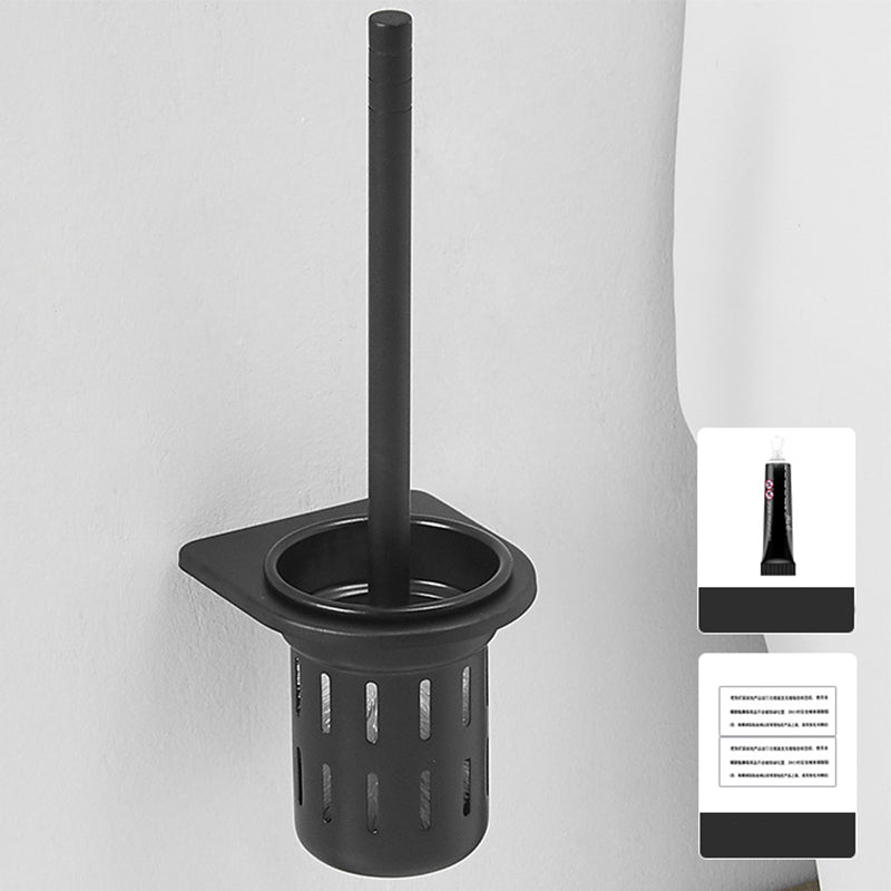 Modern Bathroom Set Paper Holder 5 - Piece Bathroom Hardware Set Black Toilet Brush Clearhalo 'Bathroom Hardware Sets' 'Bathroom Hardware' 'Bathroom Remodel & Bathroom Fixtures' 'bathroom_hardware_sets' 'Home Improvement' 'home_improvement' 'home_improvement_bathroom_hardware_sets' 6506610