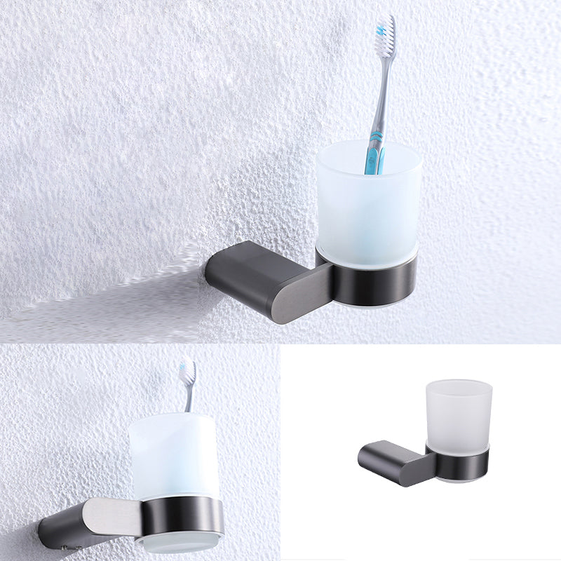 Dark Gray Modern Bathroom Accessory Set Steel Bathroom Accessory Kit Clearhalo 'Bathroom Hardware Sets' 'Bathroom Hardware' 'Bathroom Remodel & Bathroom Fixtures' 'bathroom_hardware_sets' 'Home Improvement' 'home_improvement' 'home_improvement_bathroom_hardware_sets' 6506636