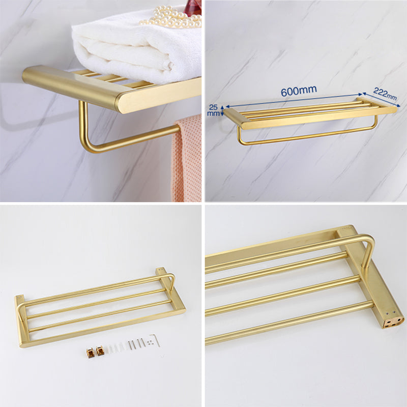 Modern Bathroom Hardware Set Gold Towel Bar Bath Hardware Set Clearhalo 'Bathroom Hardware Sets' 'Bathroom Hardware' 'Bathroom Remodel & Bathroom Fixtures' 'bathroom_hardware_sets' 'Home Improvement' 'home_improvement' 'home_improvement_bathroom_hardware_sets' 6506678