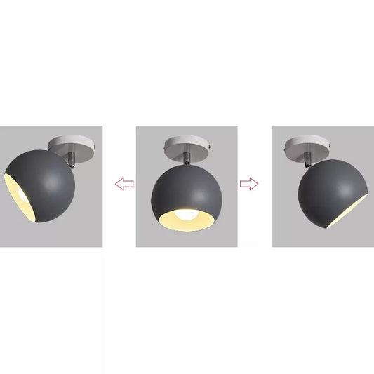 Rotatable Macaron Style Ceiling Light Sphere Shade 1 Light Metal Flush Mount Light for Hallway Clearhalo 'Ceiling Lights' 'Close To Ceiling Lights' 'Close to ceiling' 'Semi-flushmount' Lighting' 65069