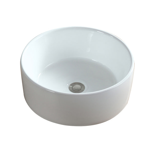 Modern Bathroom Sink Pop-Up Drain Porcelain Round Vessel Sink 16"L x 16"W x 6"H Clearhalo 'Bathroom Remodel & Bathroom Fixtures' 'Bathroom Sinks & Faucet Components' 'Bathroom Sinks' 'bathroom_sink' 'Home Improvement' 'home_improvement' 'home_improvement_bathroom_sink' 6508738