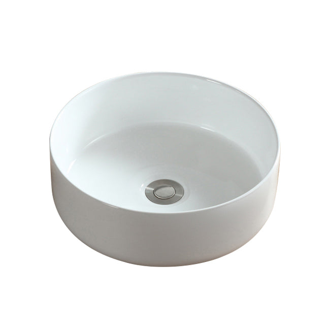 Modern Bathroom Sink Pop-Up Drain Porcelain Round Vessel Sink 12"L x 12"W x 5"H Clearhalo 'Bathroom Remodel & Bathroom Fixtures' 'Bathroom Sinks & Faucet Components' 'Bathroom Sinks' 'bathroom_sink' 'Home Improvement' 'home_improvement' 'home_improvement_bathroom_sink' 6508739