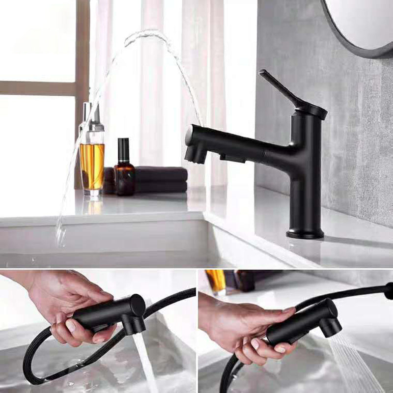 Contemporary Sink Faucet Plian Low Arc Centerset Bathroom Faucet Clearhalo 'Bathroom Remodel & Bathroom Fixtures' 'Bathroom Sink Faucets' 'Bathroom Sinks & Faucet Components' 'bathroom_sink_faucets' 'Home Improvement' 'home_improvement' 'home_improvement_bathroom_sink_faucets' 6510699