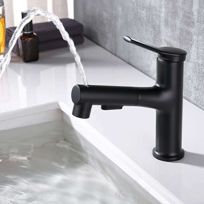 Contemporary Sink Faucet Plian Low Arc Centerset Bathroom Faucet Clearhalo 'Bathroom Remodel & Bathroom Fixtures' 'Bathroom Sink Faucets' 'Bathroom Sinks & Faucet Components' 'bathroom_sink_faucets' 'Home Improvement' 'home_improvement' 'home_improvement_bathroom_sink_faucets' 6510701