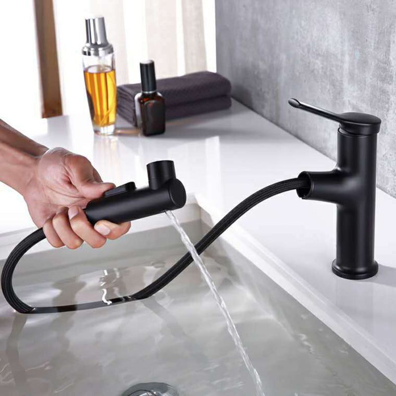 Contemporary Sink Faucet Plian Low Arc Centerset Bathroom Faucet Clearhalo 'Bathroom Remodel & Bathroom Fixtures' 'Bathroom Sink Faucets' 'Bathroom Sinks & Faucet Components' 'bathroom_sink_faucets' 'Home Improvement' 'home_improvement' 'home_improvement_bathroom_sink_faucets' 6510702