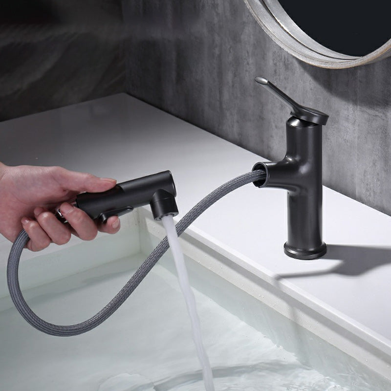 Contemporary Sink Faucet Plian Low Arc Centerset Bathroom Faucet Clearhalo 'Bathroom Remodel & Bathroom Fixtures' 'Bathroom Sink Faucets' 'Bathroom Sinks & Faucet Components' 'bathroom_sink_faucets' 'Home Improvement' 'home_improvement' 'home_improvement_bathroom_sink_faucets' 6510710