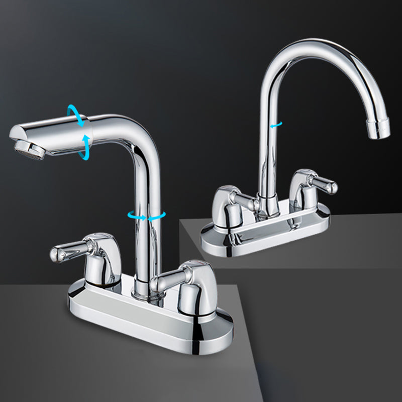 2 Handle Modern Vessel Sink Faucet Swivel Spout Bathroom Faucet Clearhalo 'Bathroom Remodel & Bathroom Fixtures' 'Bathroom Sink Faucets' 'Bathroom Sinks & Faucet Components' 'bathroom_sink_faucets' 'Home Improvement' 'home_improvement' 'home_improvement_bathroom_sink_faucets' 6510716