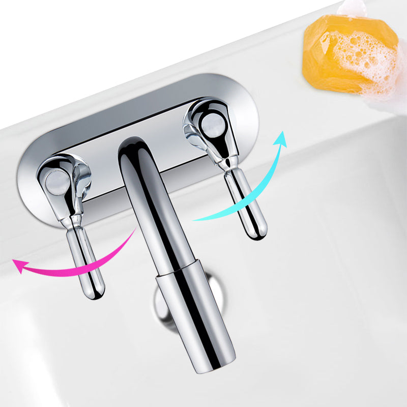 2 Handle Modern Vessel Sink Faucet Swivel Spout Bathroom Faucet Clearhalo 'Bathroom Remodel & Bathroom Fixtures' 'Bathroom Sink Faucets' 'Bathroom Sinks & Faucet Components' 'bathroom_sink_faucets' 'Home Improvement' 'home_improvement' 'home_improvement_bathroom_sink_faucets' 6510720