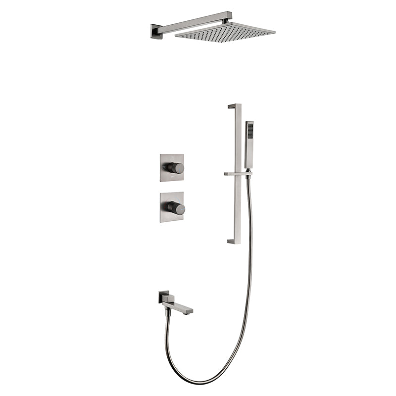 Modern Shower Trim Brass Handheld Shower Head Wall Mounted Shower System Silver Slide Bar Included Clearhalo 'Bathroom Remodel & Bathroom Fixtures' 'Home Improvement' 'home_improvement' 'home_improvement_shower_faucets' 'Shower Faucets & Systems' 'shower_faucets' 'Showers & Bathtubs Plumbing' 'Showers & Bathtubs' 6510833