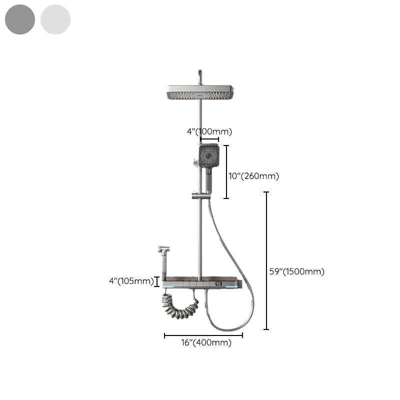 Modern Shower System Brass Slide Bar Included Wall Mounted Shower Set Clearhalo 'Bathroom Remodel & Bathroom Fixtures' 'Home Improvement' 'home_improvement' 'home_improvement_shower_faucets' 'Shower Faucets & Systems' 'shower_faucets' 'Showers & Bathtubs Plumbing' 'Showers & Bathtubs' 6510864