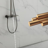 Brass Wall Mounted Shower System Slide Bar Included Shower Set Clearhalo 'Bathroom Remodel & Bathroom Fixtures' 'Home Improvement' 'home_improvement' 'home_improvement_shower_faucets' 'Shower Faucets & Systems' 'shower_faucets' 'Showers & Bathtubs Plumbing' 'Showers & Bathtubs' 6510928