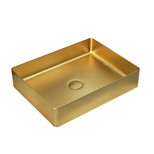 Modern Vessel Sink Metal Rectangular with Pop-Up Drain Vessel Bathroom Sink Clearhalo 'Bathroom Remodel & Bathroom Fixtures' 'Bathroom Sinks & Faucet Components' 'Bathroom Sinks' 'bathroom_sink' 'Home Improvement' 'home_improvement' 'home_improvement_bathroom_sink' 6511274