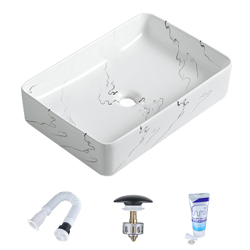 Modern Porcelain Trough Sink Oval-shape Trough Bathroom Sink 20"L x 15"W x 5"H Tap Hole not Included Sink Clearhalo 'Bathroom Remodel & Bathroom Fixtures' 'Bathroom Sinks & Faucet Components' 'Bathroom Sinks' 'bathroom_sink' 'Home Improvement' 'home_improvement' 'home_improvement_bathroom_sink' 6511293