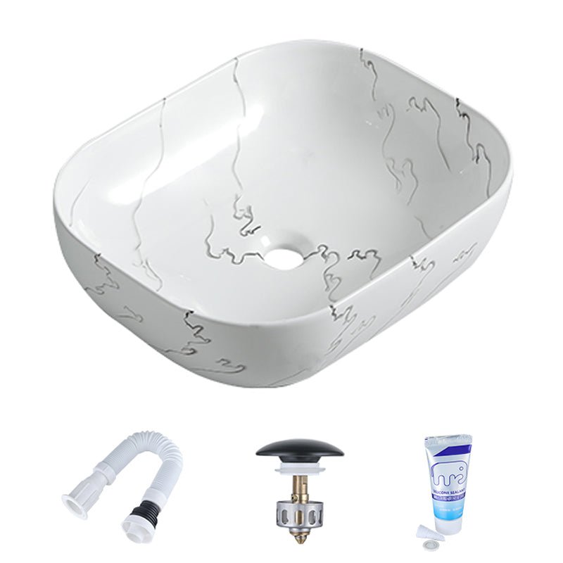 Modern Porcelain Trough Sink Oval-shape Trough Bathroom Sink 20"L x 16"W x 6"H Tap Hole not Included Sink Clearhalo 'Bathroom Remodel & Bathroom Fixtures' 'Bathroom Sinks & Faucet Components' 'Bathroom Sinks' 'bathroom_sink' 'Home Improvement' 'home_improvement' 'home_improvement_bathroom_sink' 6511297