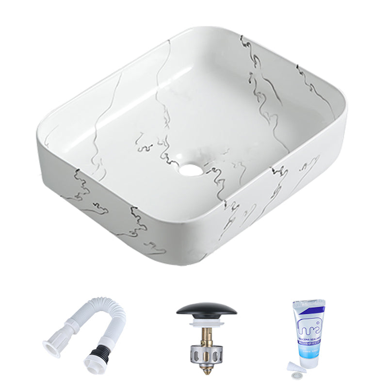 Modern Porcelain Trough Sink Oval-shape Trough Bathroom Sink 19.7"L x 15.7"W x 5.3"H Tap Hole not Included Sink Clearhalo 'Bathroom Remodel & Bathroom Fixtures' 'Bathroom Sinks & Faucet Components' 'Bathroom Sinks' 'bathroom_sink' 'Home Improvement' 'home_improvement' 'home_improvement_bathroom_sink' 6511300