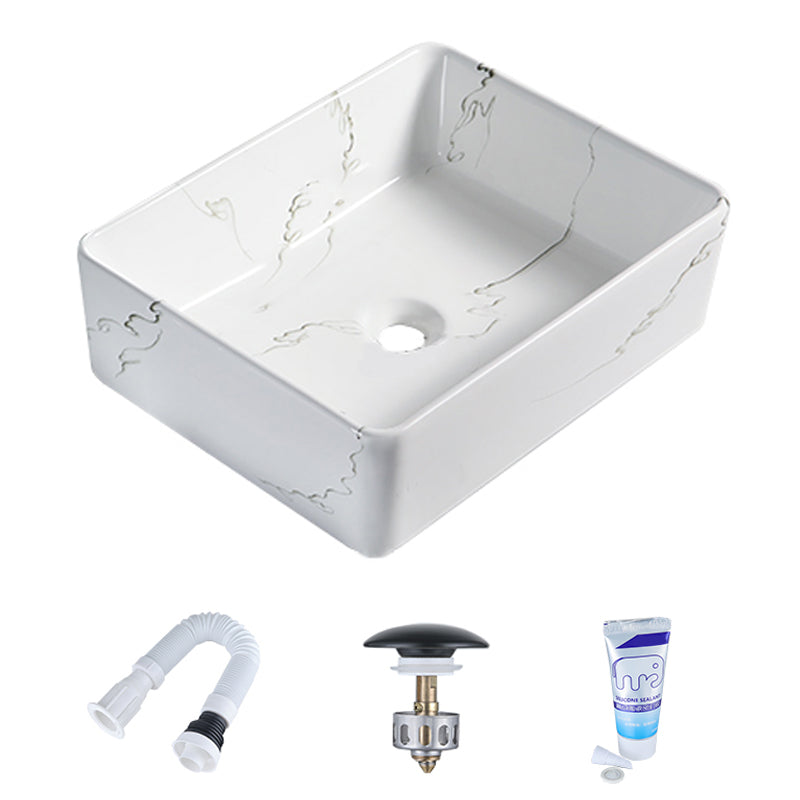 Modern Porcelain Trough Sink Oval-shape Trough Bathroom Sink 18.9"L x 14.6"W x 5.5"H Tap Hole not Included Sink Clearhalo 'Bathroom Remodel & Bathroom Fixtures' 'Bathroom Sinks & Faucet Components' 'Bathroom Sinks' 'bathroom_sink' 'Home Improvement' 'home_improvement' 'home_improvement_bathroom_sink' 6511308