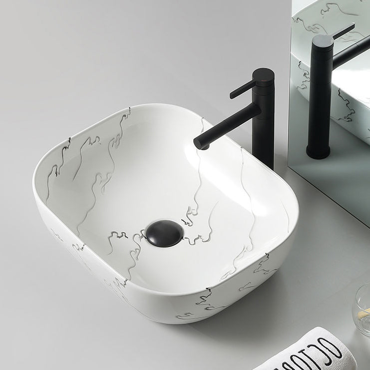 Modern Porcelain Trough Sink Oval-shape Trough Bathroom Sink Clearhalo 'Bathroom Remodel & Bathroom Fixtures' 'Bathroom Sinks & Faucet Components' 'Bathroom Sinks' 'bathroom_sink' 'Home Improvement' 'home_improvement' 'home_improvement_bathroom_sink' 6511310