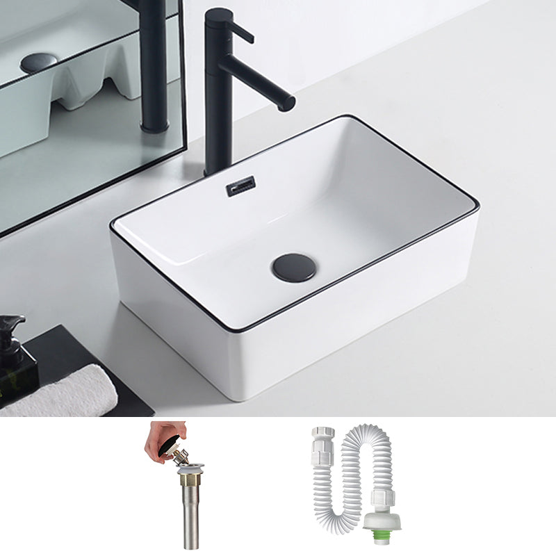 Modern Porcelain Trough Sink Rectangular Trough Bathroom Sink 20"L x 13"W x 6"H Bright White Sink Clearhalo 'Bathroom Remodel & Bathroom Fixtures' 'Bathroom Sinks & Faucet Components' 'Bathroom Sinks' 'bathroom_sink' 'Home Improvement' 'home_improvement' 'home_improvement_bathroom_sink' 6511338