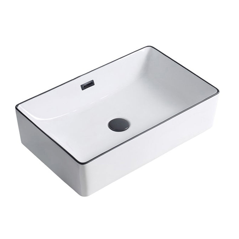 Modern Porcelain Trough Sink Rectangular Trough Bathroom Sink Clearhalo 'Bathroom Remodel & Bathroom Fixtures' 'Bathroom Sinks & Faucet Components' 'Bathroom Sinks' 'bathroom_sink' 'Home Improvement' 'home_improvement' 'home_improvement_bathroom_sink' 6511339