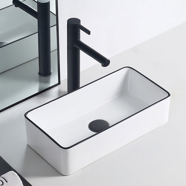 Modern Porcelain Trough Sink Rectangular Trough Bathroom Sink Clearhalo 'Bathroom Remodel & Bathroom Fixtures' 'Bathroom Sinks & Faucet Components' 'Bathroom Sinks' 'bathroom_sink' 'Home Improvement' 'home_improvement' 'home_improvement_bathroom_sink' 6511350