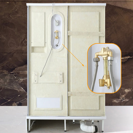 Framed Tempered Glass Shower Kit Included Framed Shower Stall in White without Toilet Clearhalo 'Bathroom Remodel & Bathroom Fixtures' 'Home Improvement' 'home_improvement' 'home_improvement_shower_stalls_enclosures' 'Shower Stalls & Enclosures' 'shower_stalls_enclosures' 'Showers & Bathtubs' 6511401