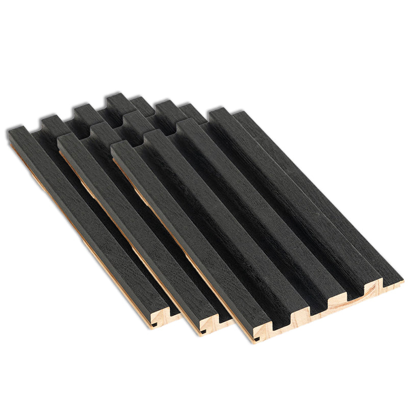 Living Room Pine Wood Planks Pure Color Waterproof Nail Wall Paneling (3-Pack) Matte Black Clearhalo 'Flooring 'Home Improvement' 'home_improvement' 'home_improvement_wall_paneling' 'Wall Paneling' 'wall_paneling' 'Walls & Ceilings' Walls and Ceiling' 6511566