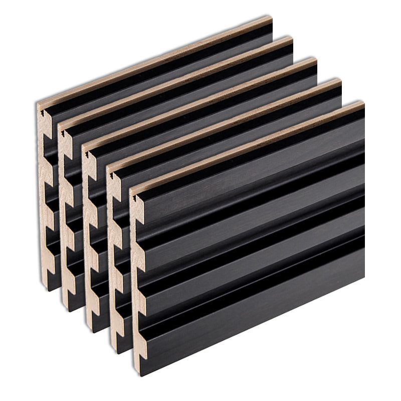 Modern Wall Panel Solid Color Nail Soundproof Living Room Wood Planks (12-Pack) Textured Black Clearhalo 'Flooring 'Home Improvement' 'home_improvement' 'home_improvement_wall_paneling' 'Wall Paneling' 'wall_paneling' 'Walls & Ceilings' Walls and Ceiling' 6511613