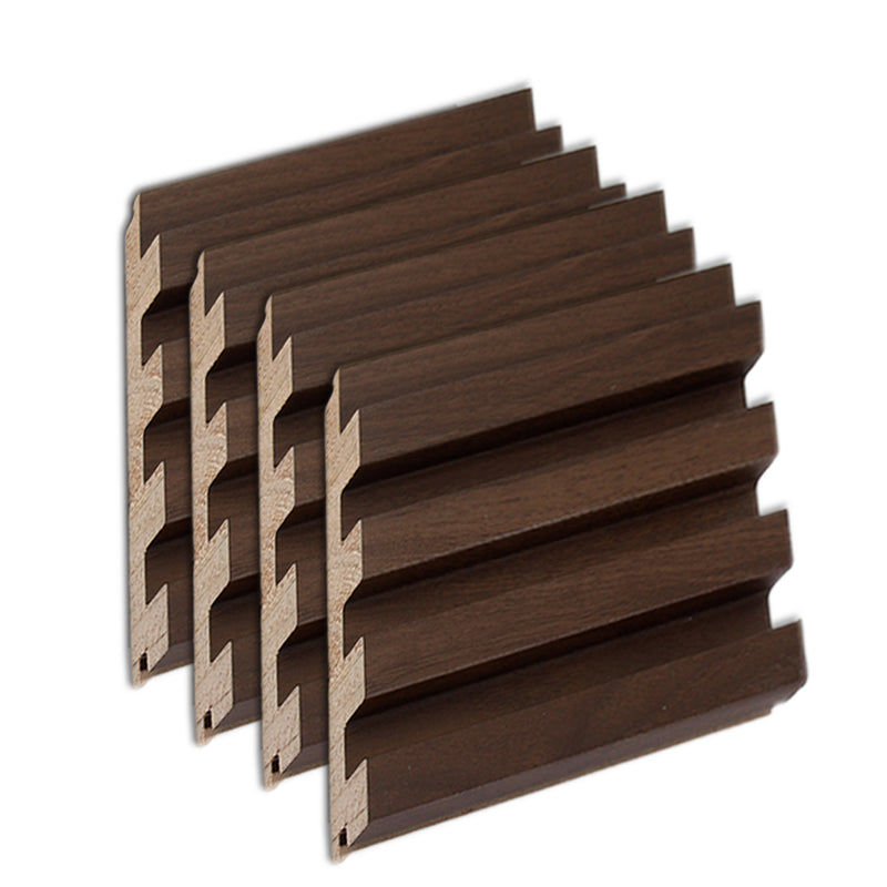 Modern Wall Panel Solid Color Nail Soundproof Living Room Wood Planks (12-Pack) Walnut Clearhalo 'Flooring 'Home Improvement' 'home_improvement' 'home_improvement_wall_paneling' 'Wall Paneling' 'wall_paneling' 'Walls & Ceilings' Walls and Ceiling' 6511631