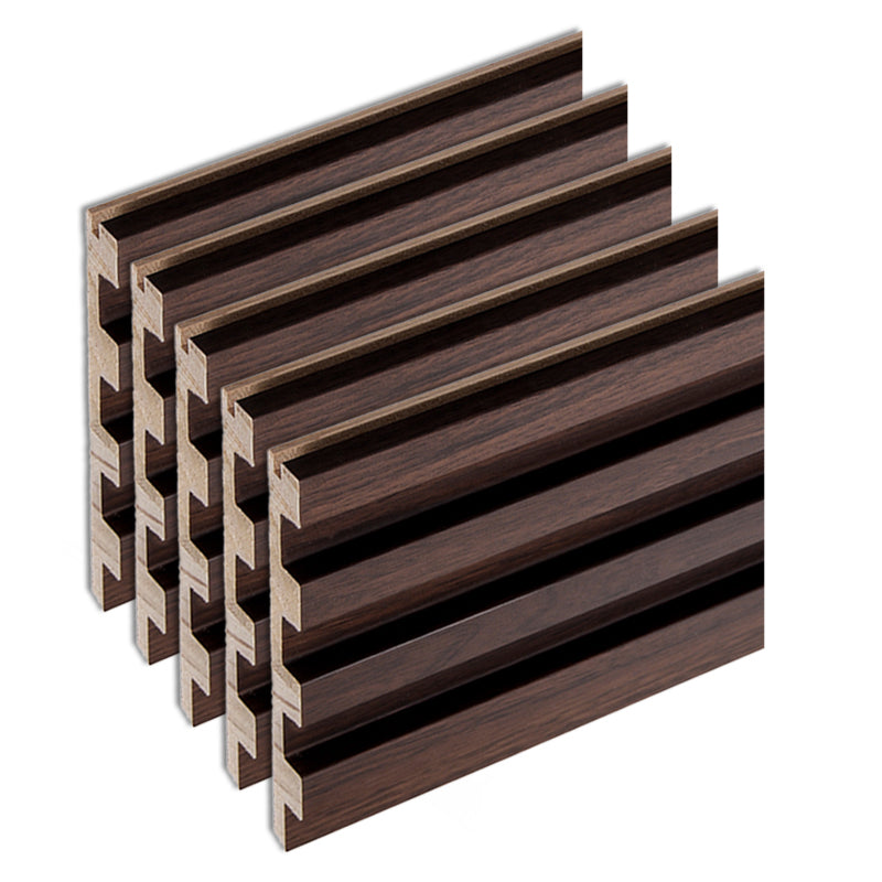 Modern Wall Panel Solid Color Nail Soundproof Living Room Wood Planks (12-Pack) Nut-Brown Clearhalo 'Flooring 'Home Improvement' 'home_improvement' 'home_improvement_wall_paneling' 'Wall Paneling' 'wall_paneling' 'Walls & Ceilings' Walls and Ceiling' 6511634