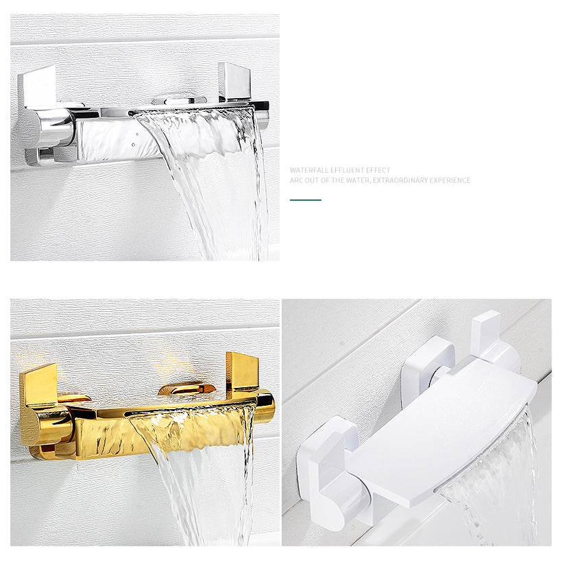 Tub Spout Bathroom Waterfall Wall Mounted Storage Shelf Bathroom Faucet Clearhalo 'Bathroom Remodel & Bathroom Fixtures' 'Bathtub Faucets' 'bathtub_faucets' 'Home Improvement' 'home_improvement' 'home_improvement_bathtub_faucets' 6511984