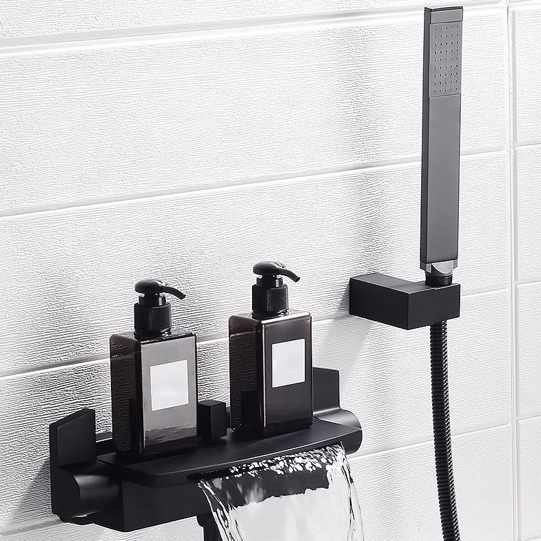 Tub Spout Bathroom Waterfall Wall Mounted Storage Shelf Bathroom Faucet Clearhalo 'Bathroom Remodel & Bathroom Fixtures' 'Bathtub Faucets' 'bathtub_faucets' 'Home Improvement' 'home_improvement' 'home_improvement_bathtub_faucets' 6511996