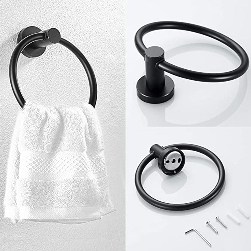 Traditional Bathroom Hardware Accessory Kit Towel Ring/Robe Hooks/ Towel Bar Clearhalo 'Bathroom Hardware Sets' 'Bathroom Hardware' 'Bathroom Remodel & Bathroom Fixtures' 'bathroom_hardware_sets' 'Home Improvement' 'home_improvement' 'home_improvement_bathroom_hardware_sets' 6524177